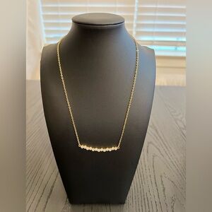 Gold Tone Necklace with‎ Circular Stones Pendant